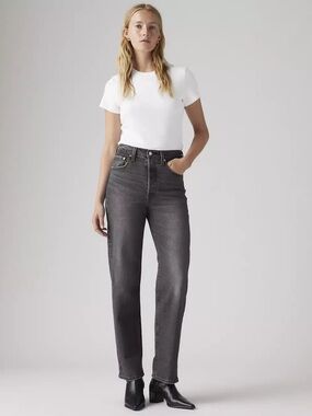 Levi’s Ribcage Ankle Straight in size 27 in Well Worn wash